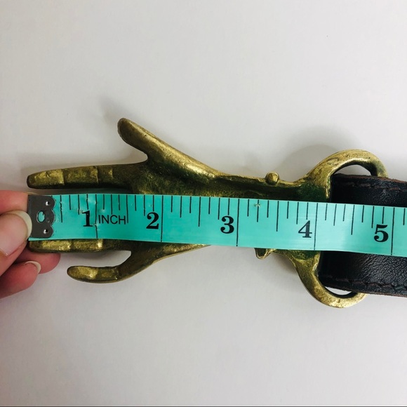 VNTG 70s Brass Belt Clasping Hands Georges Mailian - Picture 13 of 16
